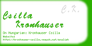 csilla kronhauser business card